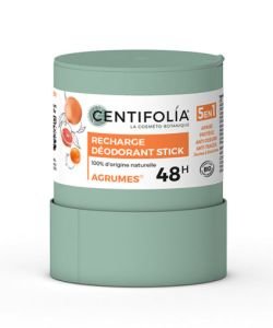 RECHARGE DEODORANT STICK 48H AGRUMES BIO, 50&nbsp;g